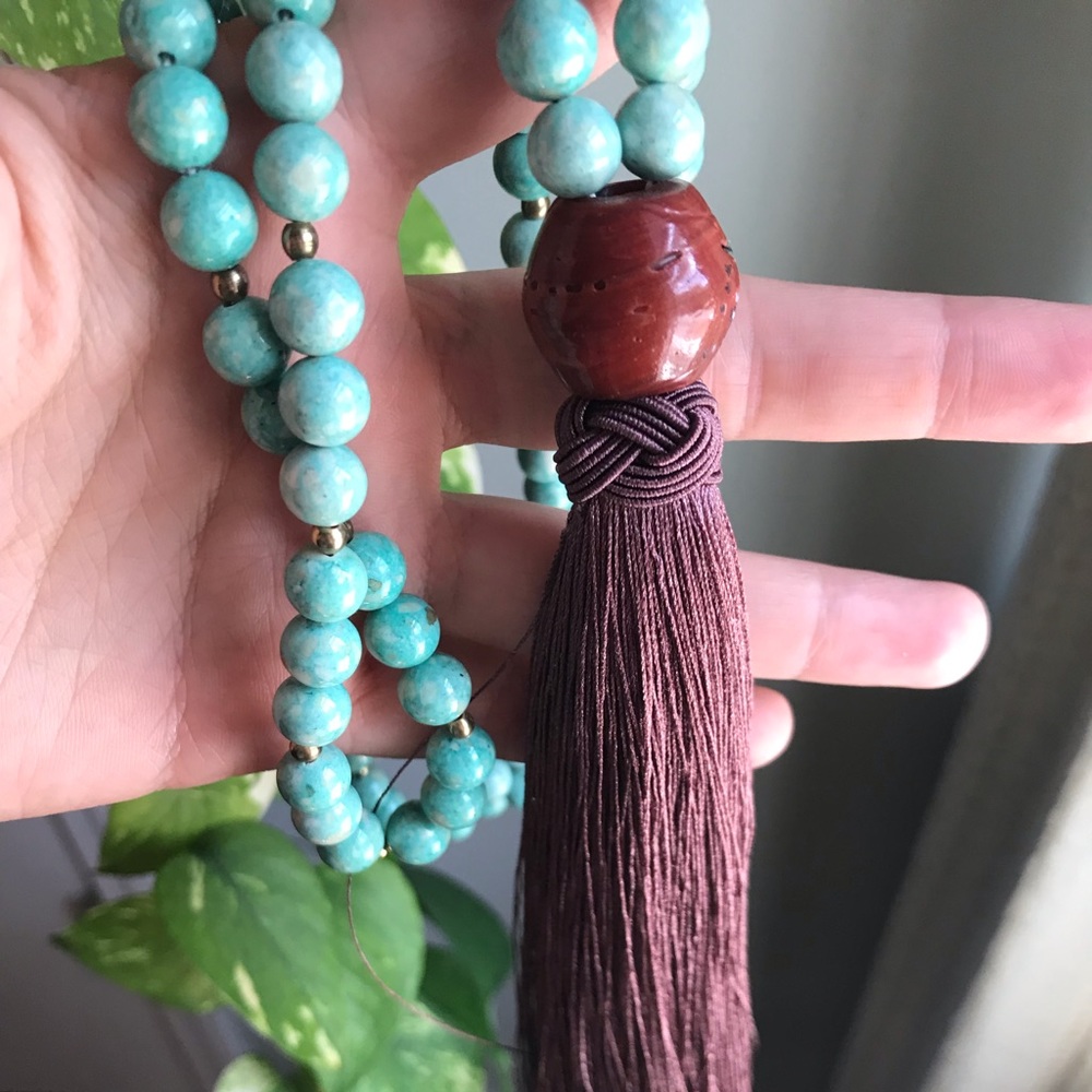 Handmade traditional turquoise Mala necklace